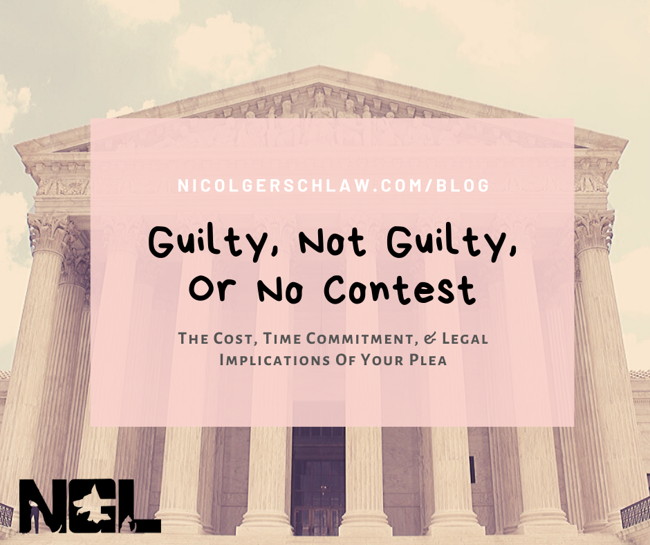 Guilty, Not Guilty, Or No Contest, The Cost, Time Commitment, & Legal Implications of Your Plea